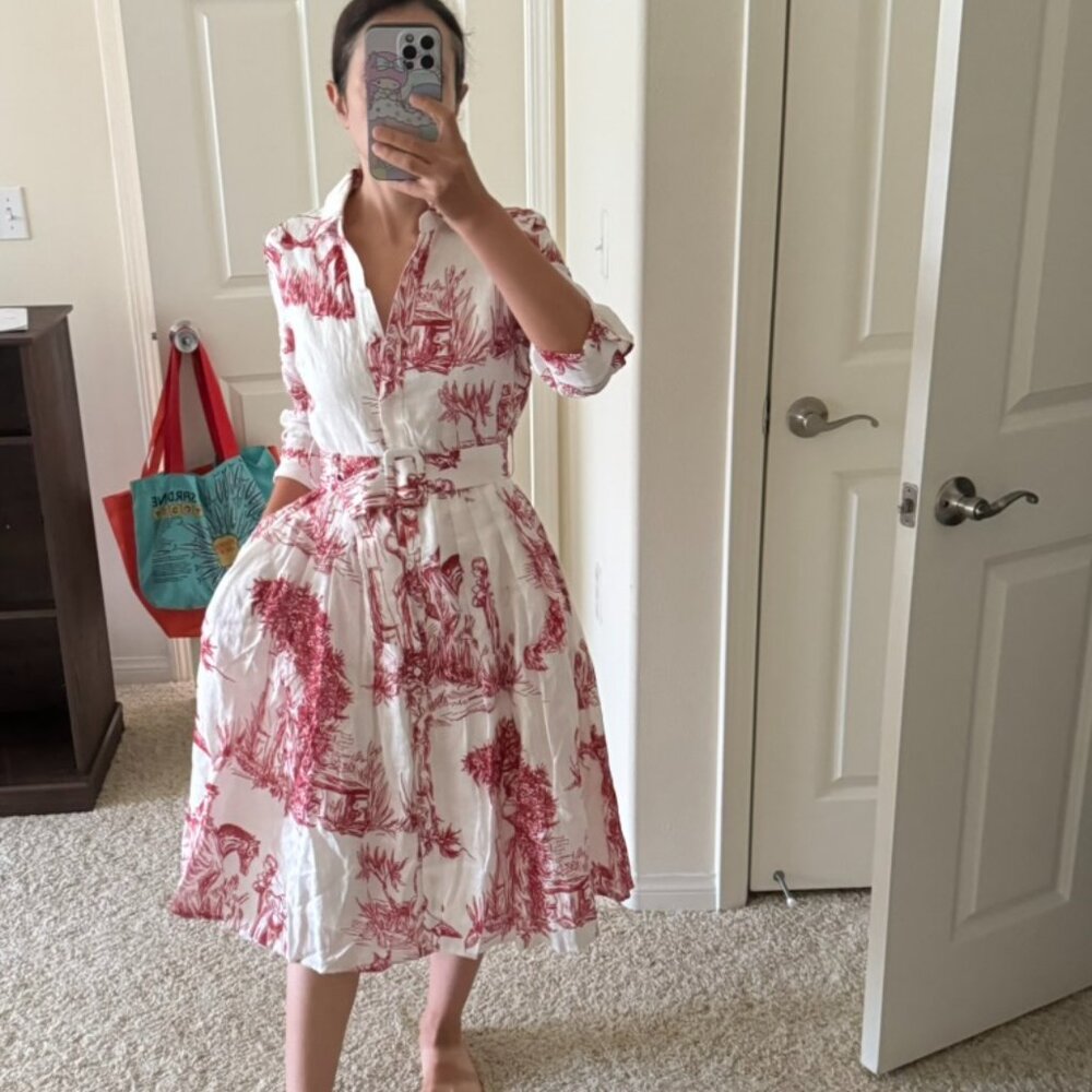 Beautiful Shirt dress in Red Toile